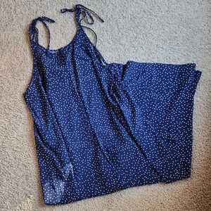 SHEIN Navy Blue Polka Dot Jumpsuit
